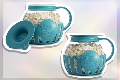 9PR: Ecolution Microwave Popcorn Popper with Temperature Safe Glass, teal