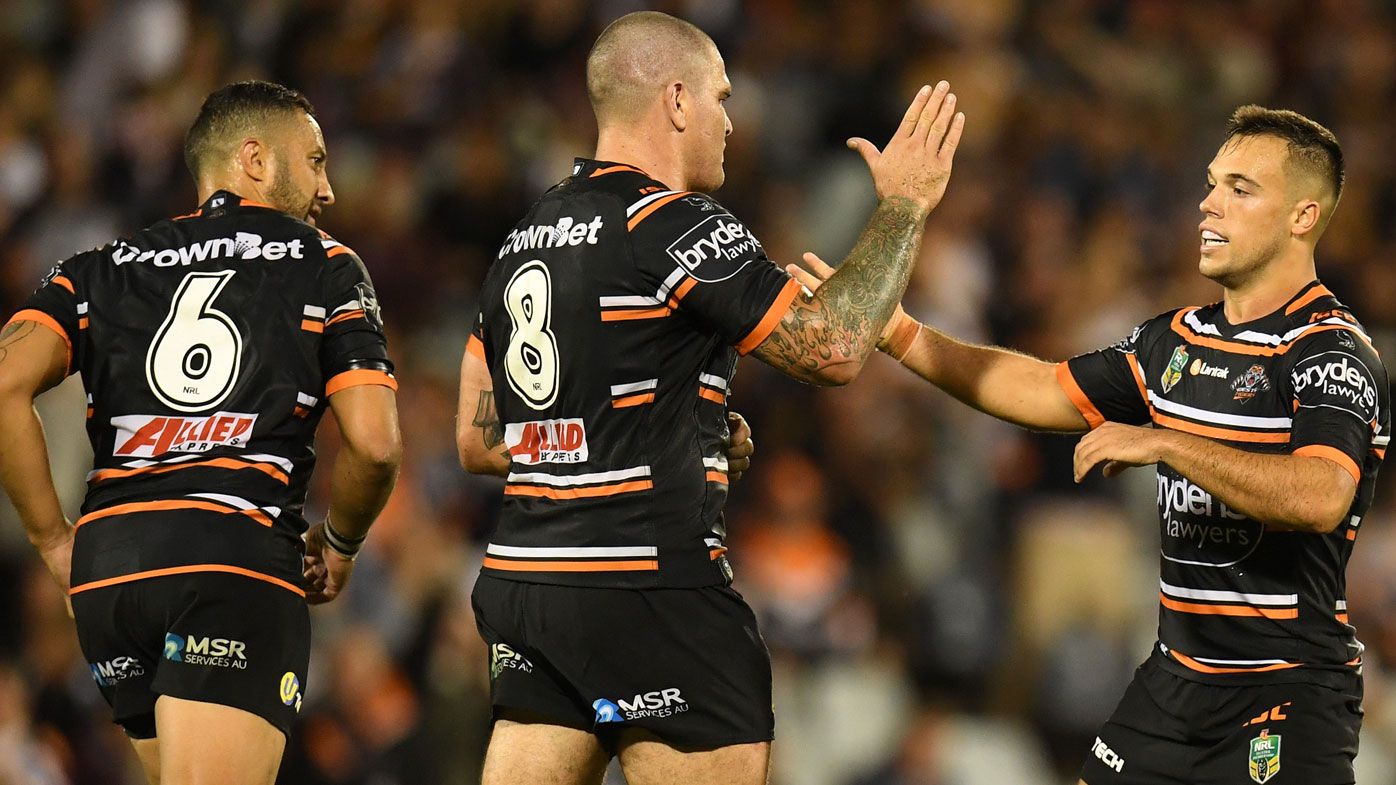 Wests Tigers halves Benji Marshall and Luke Brooks shine in NRL's Fuchs Performance of the Week