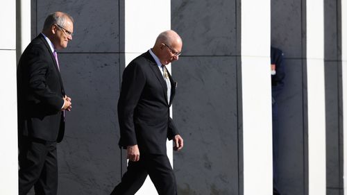 Incoming Governor-General David Hurley with Prime Minister Scott Morrison.