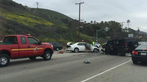 The scene of the fatal crash in California. (Twitter/AlohaKendama)