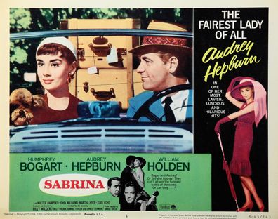 Sabrina, lobbycard, from left: Audrey Hepburn, William Holden, 1954. (Photo by LMPC via Getty Images)