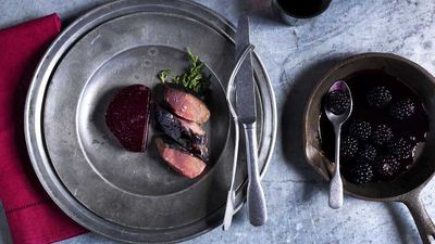 <a href=" http://kitchen.nine.com.au/2017/03/31/10/08/mike-eggert-rare-roasted-saddle-of-goat-with-ashed-bread-crust-beetroot-blackcurrant" target="_top">Mike Eggert's rare roasted goat baked in an ashed bread crust, with roast beetroot, and blackcurrant dressing</a><br />
<br />
<a href="http://kitchen.nine.com.au/2017/03/31/14/20/sydney-chefs-challenge-to-aussies-try-goat-meat-at-least-once" target="_top">RELATED: Sydney chef's challenge for Aussies: 'Try goat meat, at least once'</a>
