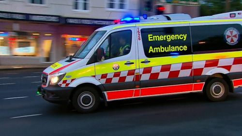 A NSW Ambulance attends the scene.