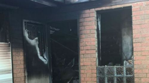 The scorched home this morning. (9NEWS)