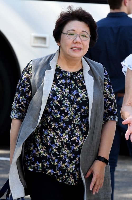 Selina Cheng arrives at a Supreme Court hearing in Parramatta yesterday. (AAP)