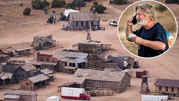 The set of Rust in New Mexico on Sunday, three days after a fatal prop gun shooting accident on set by Alec Baldwin on Thursday