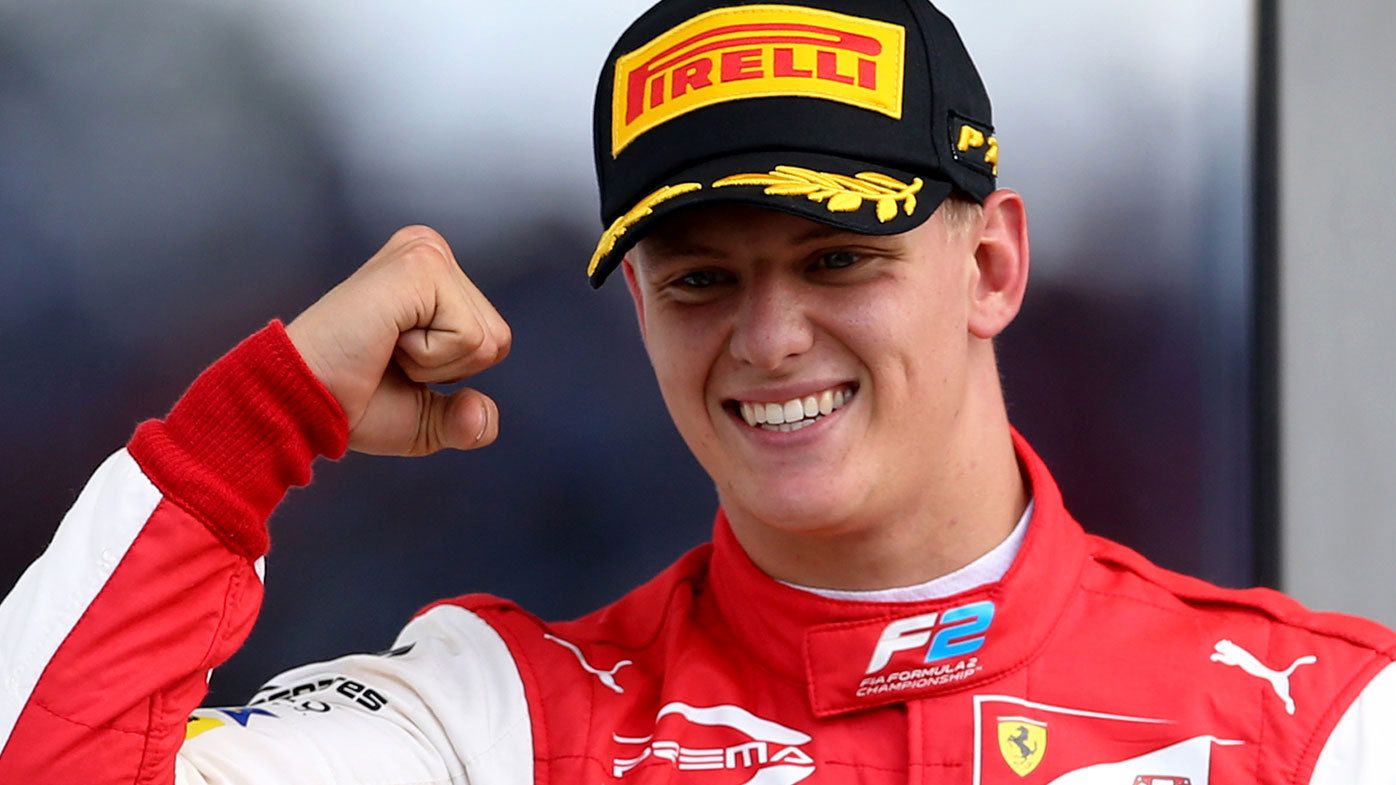 Race winner Mick Schumacher of Germany and Prema Racing celebrates during the sprint race of the Formula 2 Grand Prix of Hungary at Hungaroring 