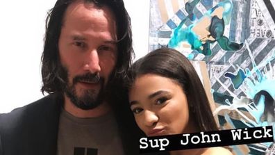 Keanu Reeves and a fan.