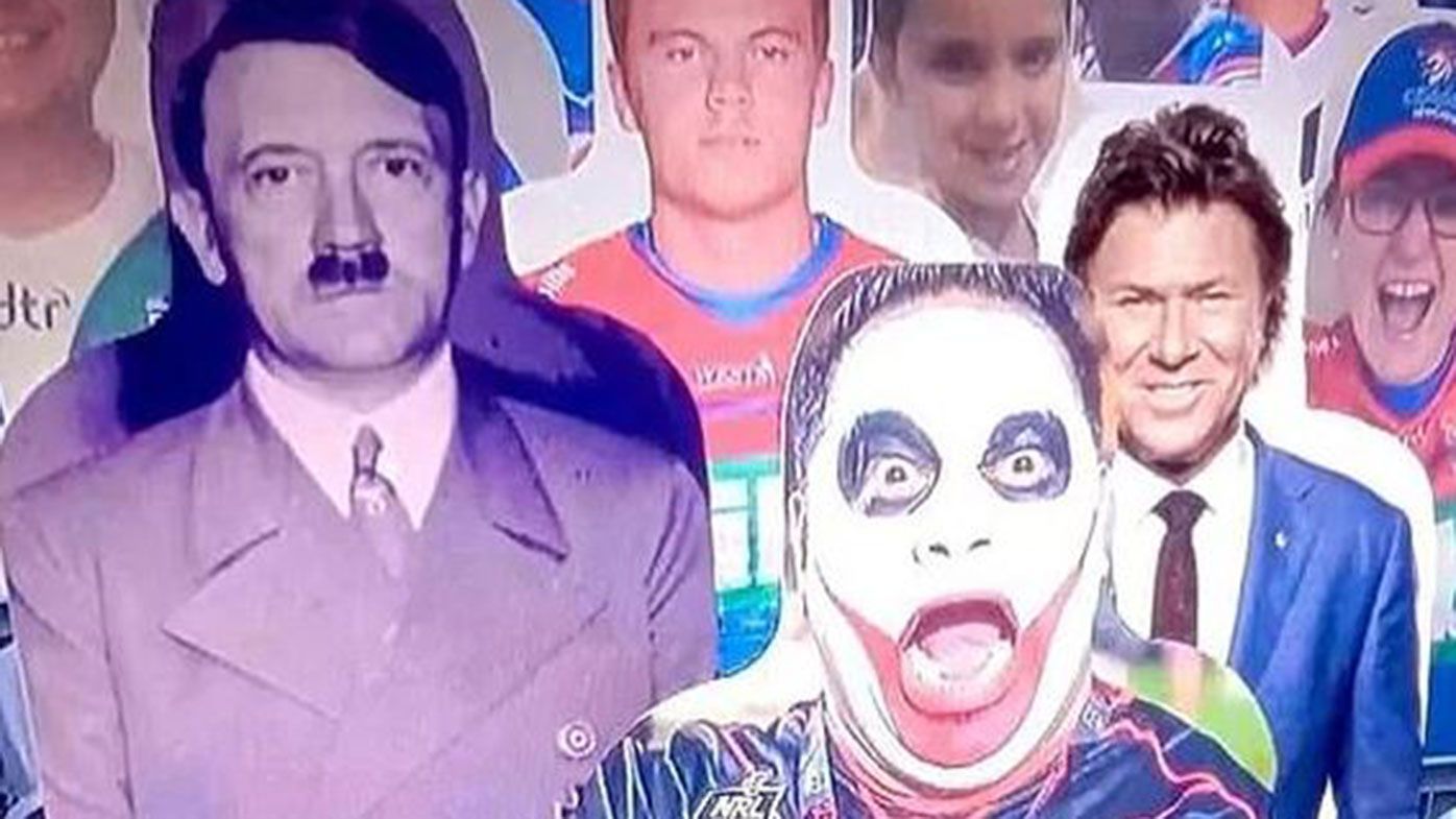 A Fox Sports segment used an image of Adolf Hitler as a joke about the NRL&#x27;s fan-in-the-stand initiative.