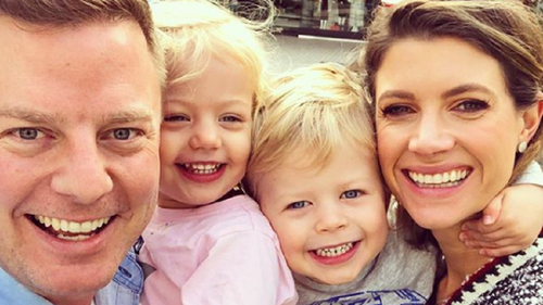 Fordham with his wife Jodie and two of their three children, Pearl and Freddy. The couple also have a daughter Marigold.