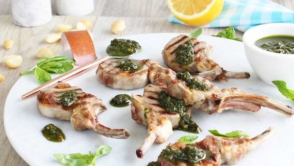Vitamix chargrilled lamb cutlets with pesto