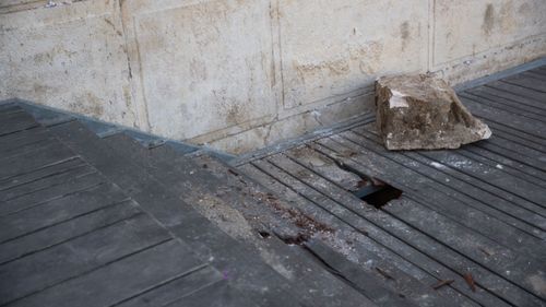 A view of the ancient boulder stone that dislodged and fell from the southern prayer area of the Western Wall. (Image: AP)