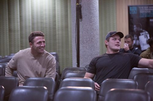 Burgess brothers Sam and Tom at the meeting. (AAP)