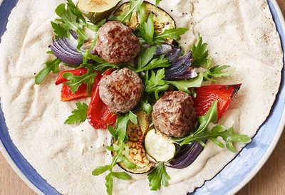 Recipe: <a href="/recipes/ibeef/9017525/ita-buttroses-meatball-and-roasted-vegetable-wrap" target="_top">Meatball and roasted vegetable wrap</a>