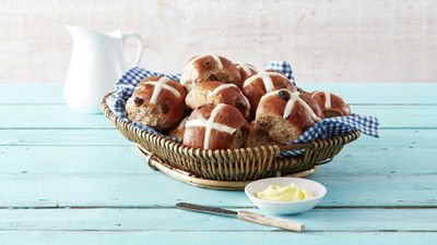 At <a href="https://www.aldi.com.au/" target="_top"><strong>ALDI</strong></a> the buns are called Baker's Life and they are plump and filled with juicy fruit, unless you go for the fruitless variety of course.&nbsp;<br />
RRP - Bakers Life Hot Cross Buns and fruitless buns $2.99 per &frac12; dozen, or for mini 9pack<br />
<strong><br />
</strong>