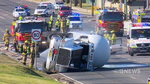 Emergency services set up an exclusion zone around the crash site. (9NEWS)