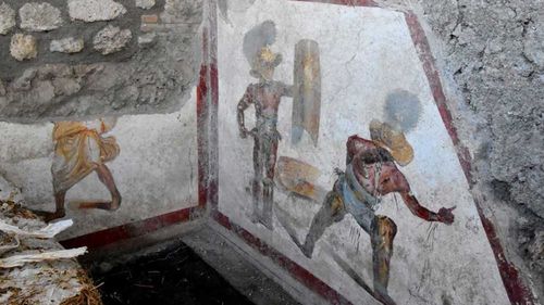 Mount Vesuvius' eruption 79 AD wiped out Pompeii and Herculaneum's population, but preserved its buildings, including its artwork.
