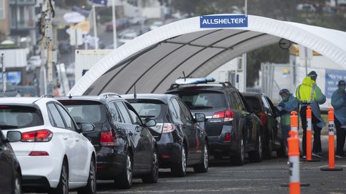 Tests are carried out at the Bondi Beach COVID-19 drive-through testing clinic on July 13, 2020 in Sydney, Australia. 