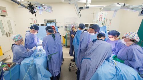 The girls and their mother arrived in Australia in October but had to wait weeks for the surgery as the twins had to build up strength.