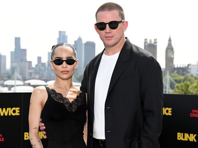 LONDON, ENGLAND - AUGUST 18: (L-R) Zoe Kravitz and Channing Tatum attend the photocall of "Blink Twice" at IET London on August 18, 2024 in London, England. (Photo by Jeff Spicer/Getty Images for Warner Bros. Pictures)