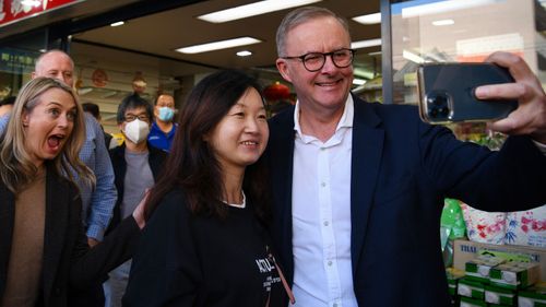 Labor Prime Minister Anthony Albanese meets and greets voters after his election win.