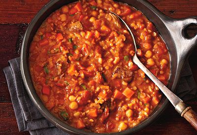 Recipe: <a href="http://kitchen.nine.com.au/2016/05/05/12/47/moroccan-red-lentil-and-chickpea-soup" target="_top">Moroccan red lentil and chickpea soup</a>