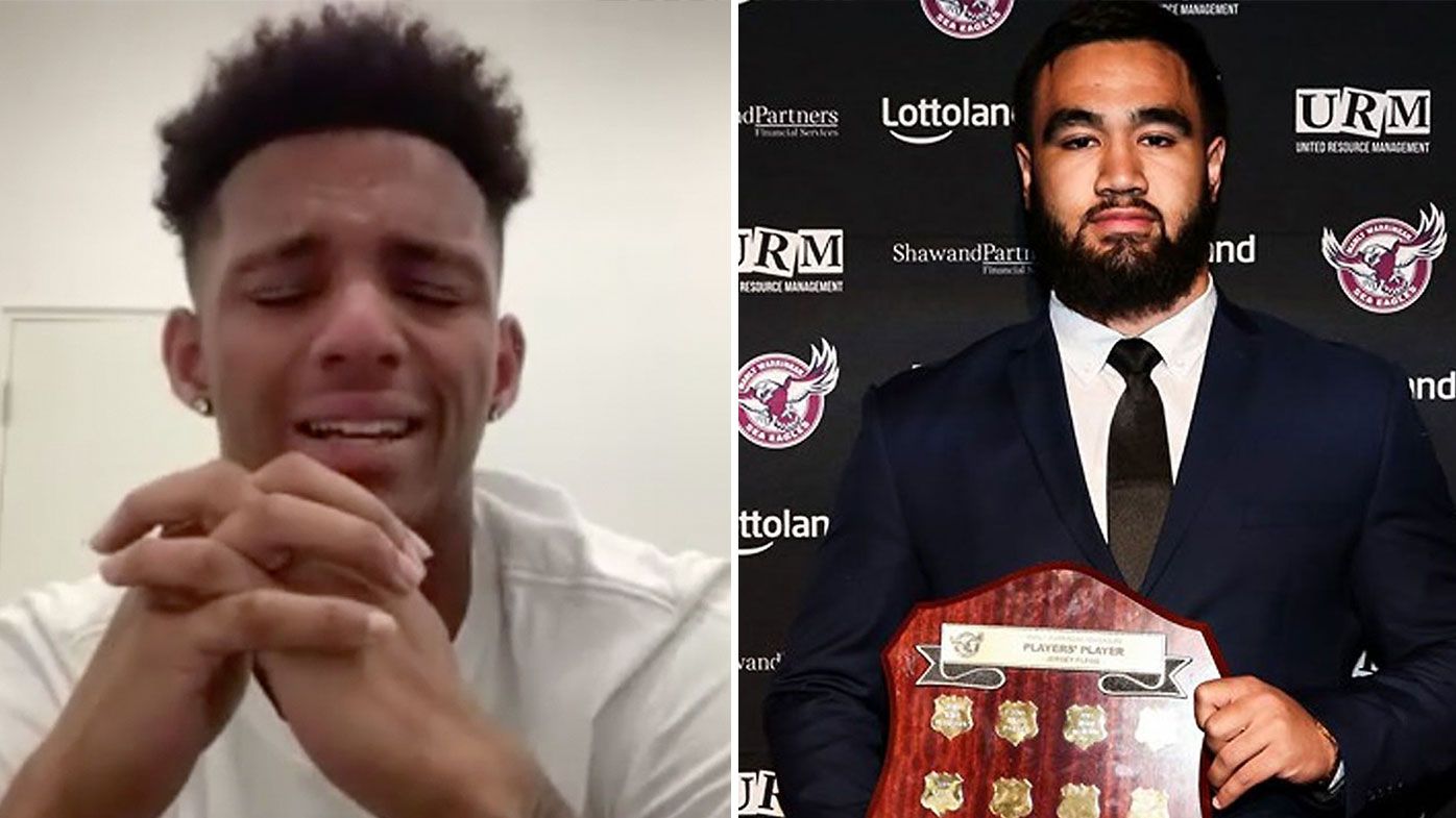 Manly recruit Jason Saab breaks down while reminiscing on his friendship with Keith Titmuss. 