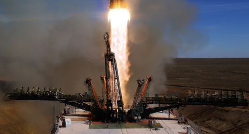 The rocket is launched from the Baikonur cosmodrome in Kazakhstan.