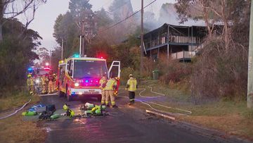 A man has died in a house fire in the Blue Mountains, west of Sydney.