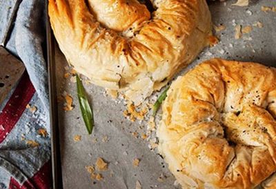 Chicken and cheese filo scrolls