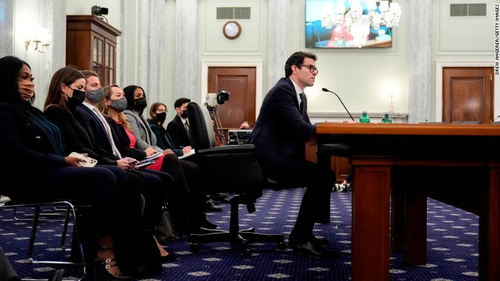 Head of Instagram Adam Mosseri testifies during a Senate Commerce, Science, and Transportation Committee hearing titled Protecting Kids Online: Instagram and Reforms for Young Users on Capitol Hill, December 8, 2021 in Washington, DC.