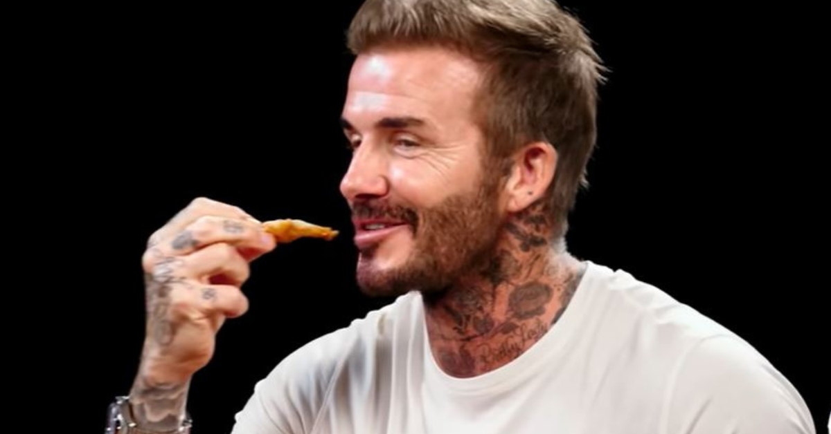 David Beckham takes on the Hot Ones challenge