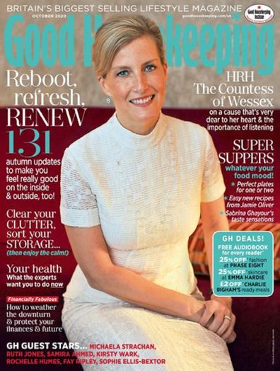 Sophie, the Countess of Wessex, on the cover of the October issue of Good Housekeeping in the UK.