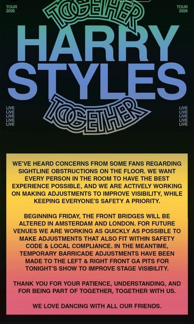 Harry Styles statement