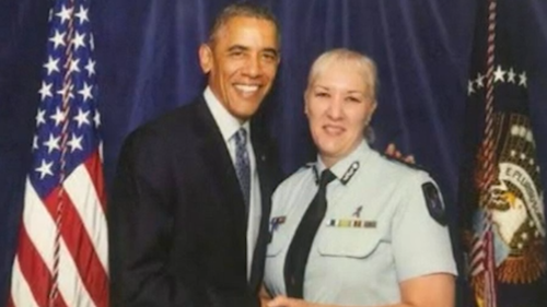 Queensland Police Commissioner Katarina Carroll with former US President Barack Obama. 