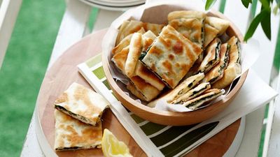 Recipe: <a href="https://kitchen.nine.com.au/2016/05/16/13/25/barbecued-spinach-gozleme" target="_top">Barbecued spinach gozleme</a>