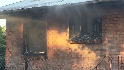 The Stafford Heights home was consumed in minutes during the inferno. Picture: 9NEWS.
