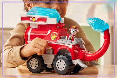 9PR: Paw Patrol Jungle Pups Marshall Elephant Firetruck Toy Truck with Action Figure