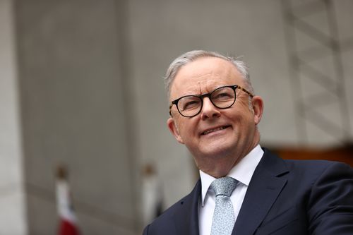 Prime Minister Anthony Albanese during a press conference after signing the Pukpuk defence Treaty at Parliament House in Canberra on October 6, 2025.