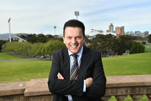 Nick Xenophon at the announcement of his return to state politics today. (AAP)