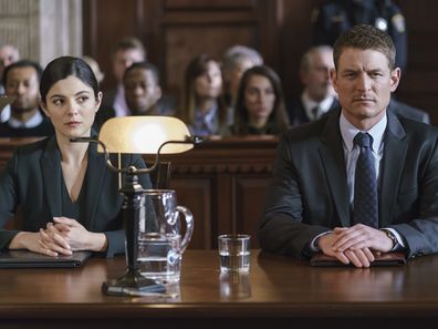 Monica Barbaro and Philip Winchester in Chicago Justice