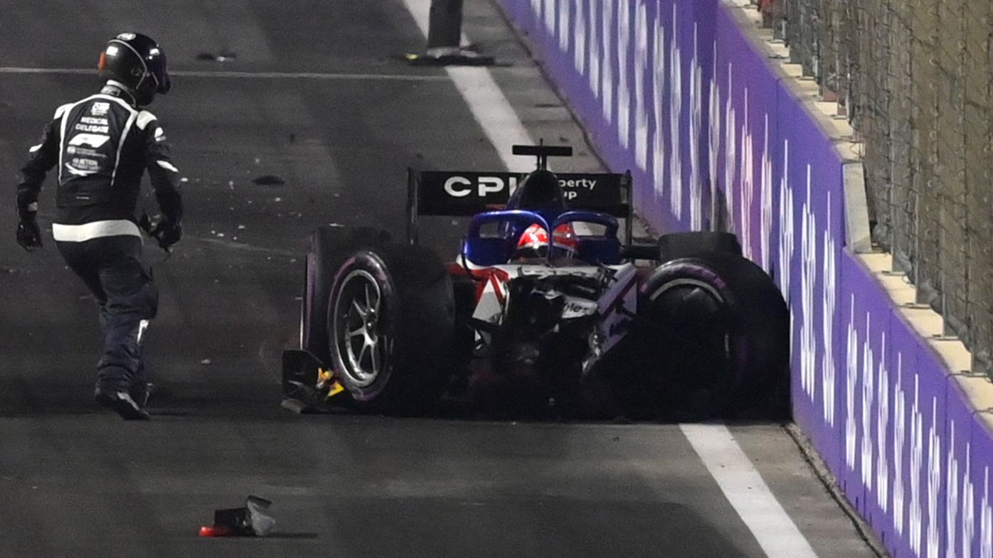 Enzo Fittipaldi escaped with just a fractured heel after a horror crash at the start of the Saudi Arabia F2 race.
