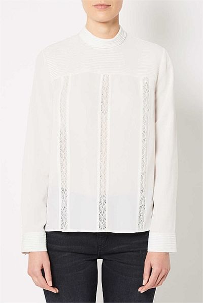 <a href="https://www.witchery.com.au/shop/woman/clothing/tops/60211137/Pin-Tuck-Blouse.html" target="_blank">Witchery</a> pin tuck blouse $129.95<br>