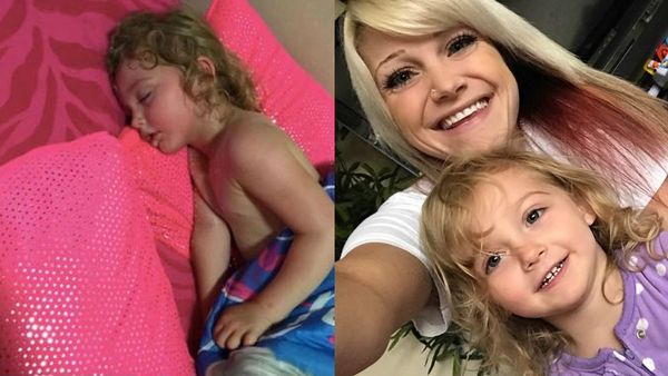 The snap of three-year-old Anastasia suffering heatstroke that has the internet in a huff. Image: Facebook