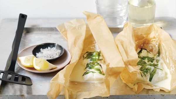 Fish in paper en papillote