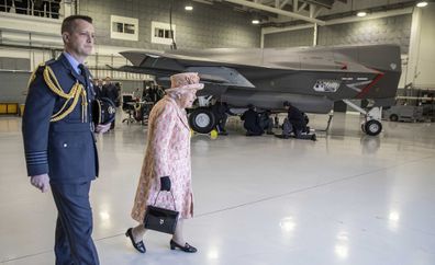 Queen Elizabeth met with staff and contractors at the base.