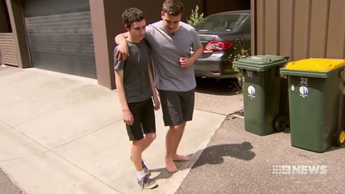 Andre was more than happy to help the hobbling friend who potentially saved his life. (9NEWS)