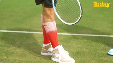 Sarah Abo takes a cheeky swipe at Karl Stefanovic's tennis socks