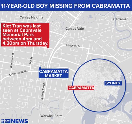 Kiet was last seen at Cabravale Memorial Park in Cabramatta yesterday afternoon. (NSW Police)