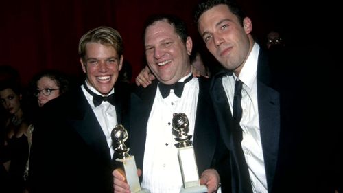 Matt Damon and Ben Affleck with Harvey Weinstein. 